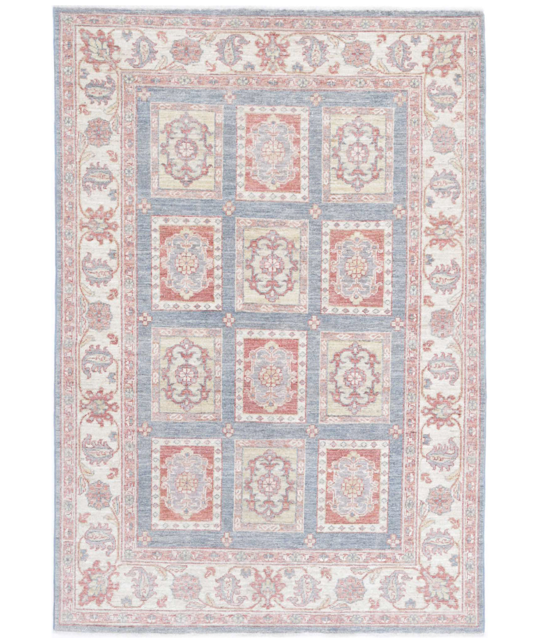 Bakhtiari 4'0'' X 5'11'' Hand-Knotted Wool Rug 4'0'' x 5'11'' (120 X 178) / Grey / Ivory