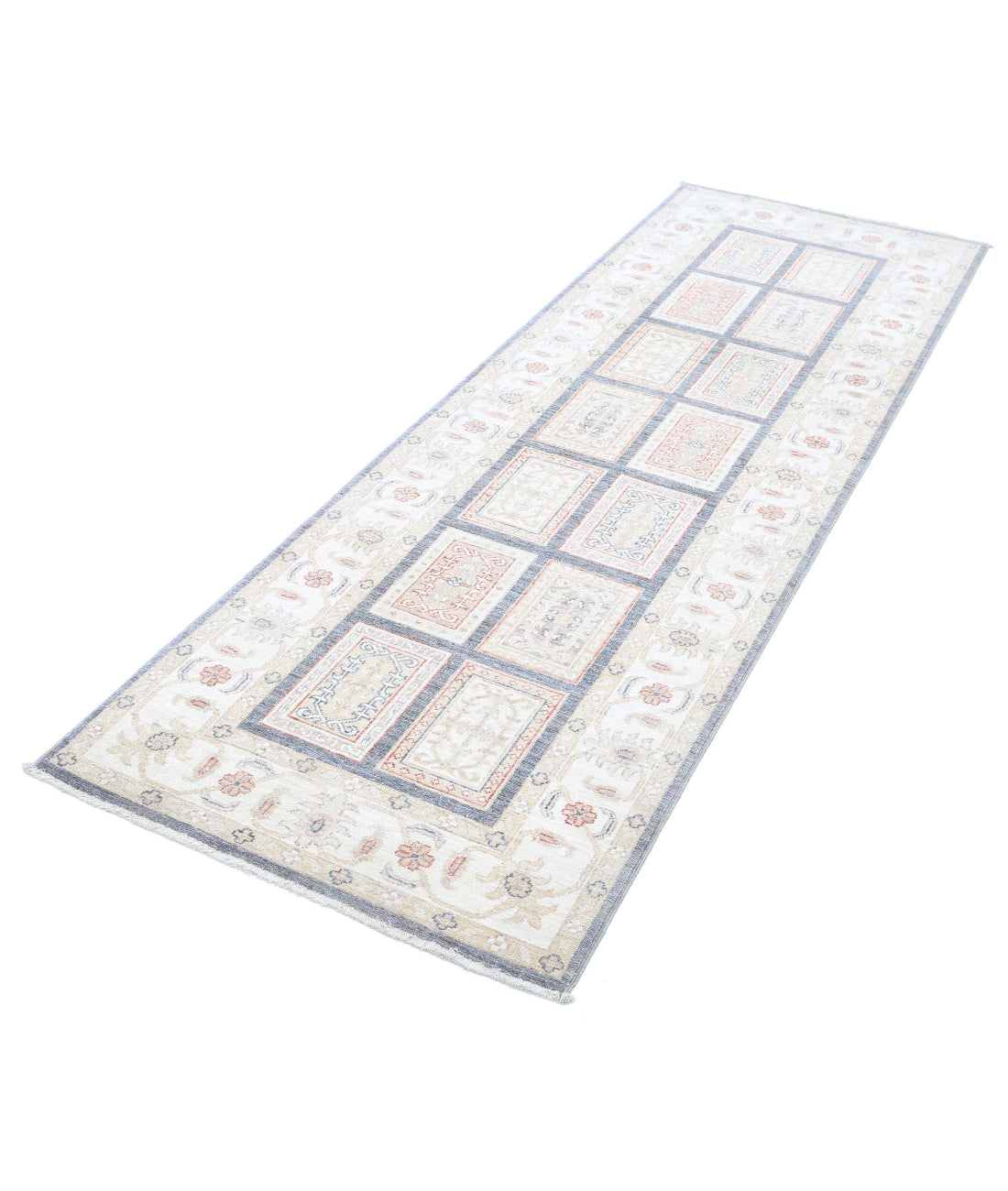 Bakhtiari 2'7'' X 8'1'' Hand-Knotted Wool Rug 2'7'' x 8'1'' (78 X 243) / Grey / Ivory