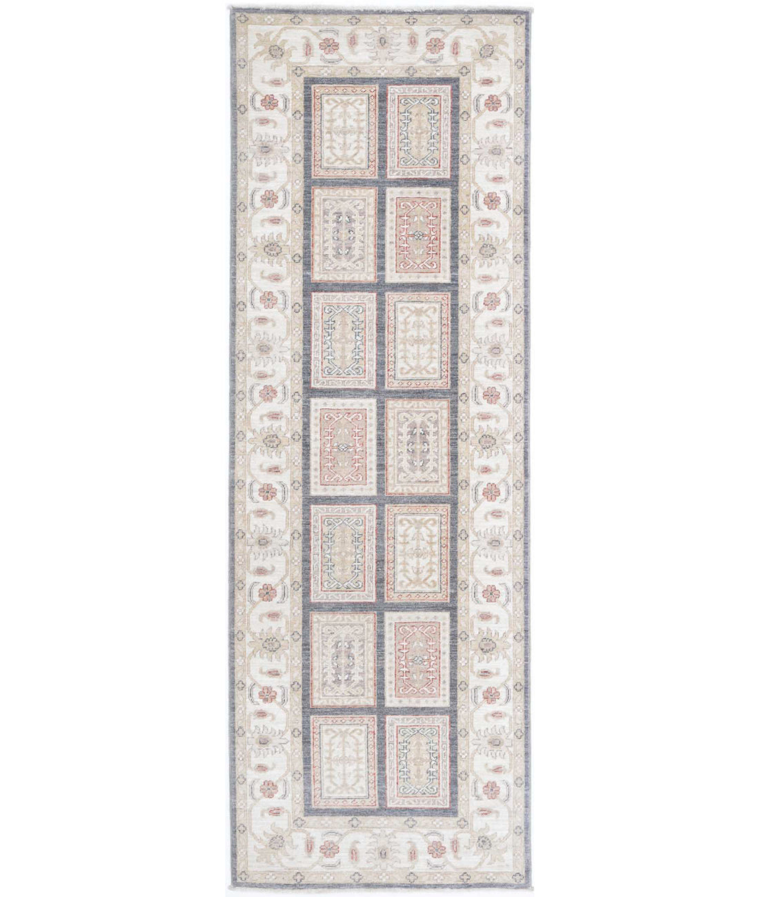 Bakhtiari 2'7'' X 8'1'' Hand-Knotted Wool Rug 2'7'' x 8'1'' (78 X 243) / Grey / Ivory