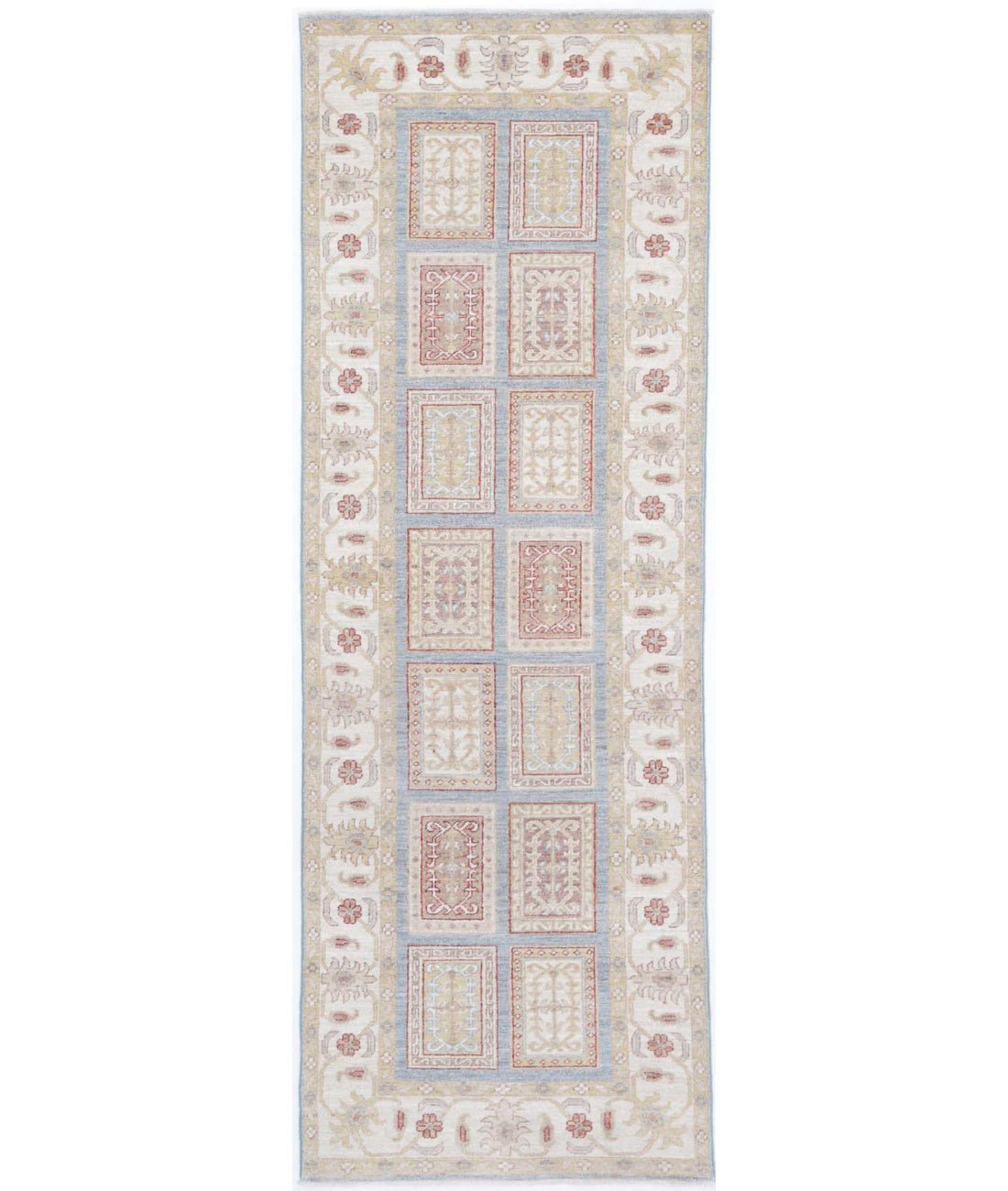 Bakhtiari 2'7'' X 8'3'' Hand-Knotted Wool Rug 2'7'' x 8'3'' (78 X 248) / Blue / Ivory