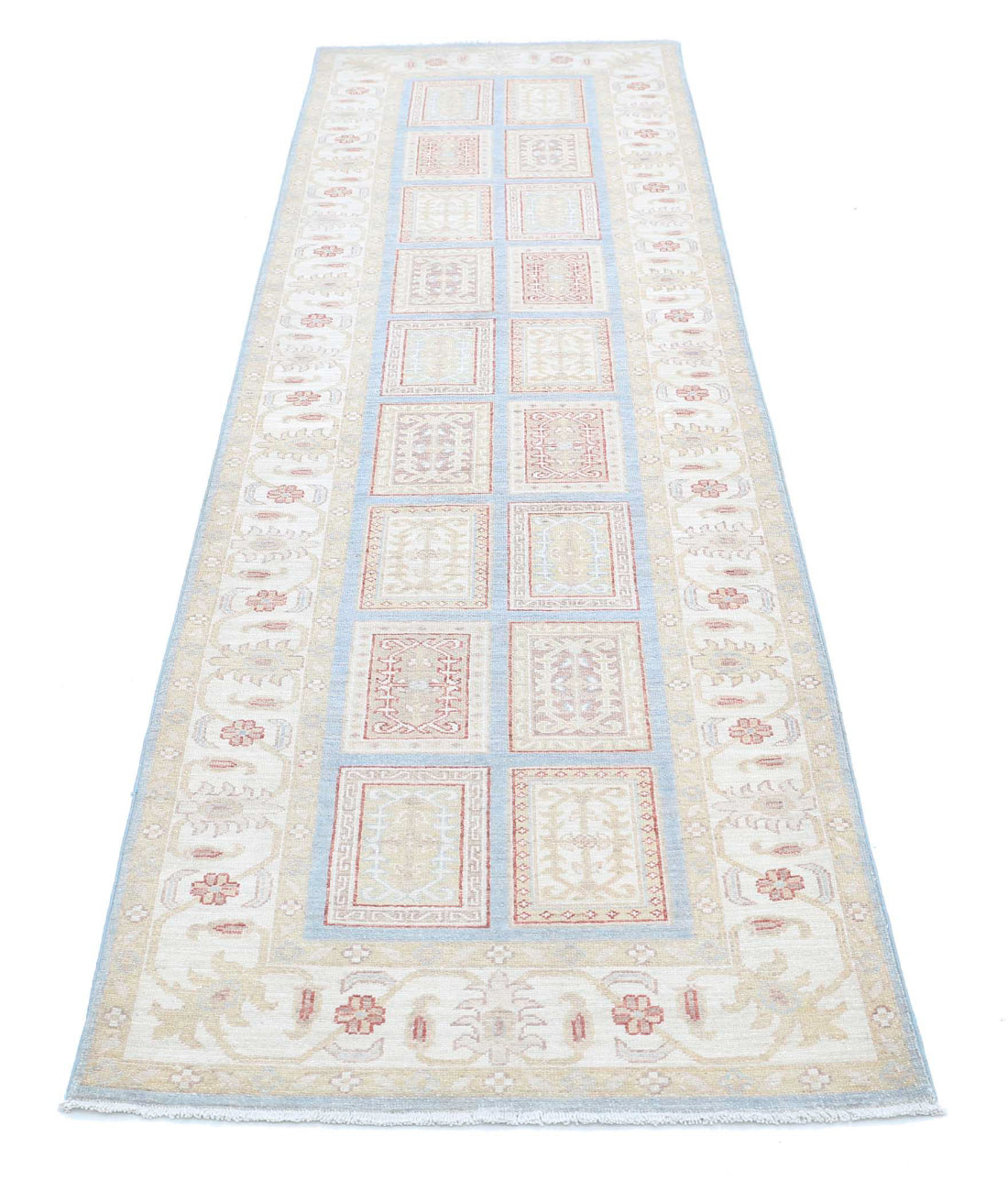 Bakhtiari 2'8'' X 9'10'' Hand-Knotted Wool Rug 2'8'' x 9'10'' (80 X 295) / Blue / Ivory