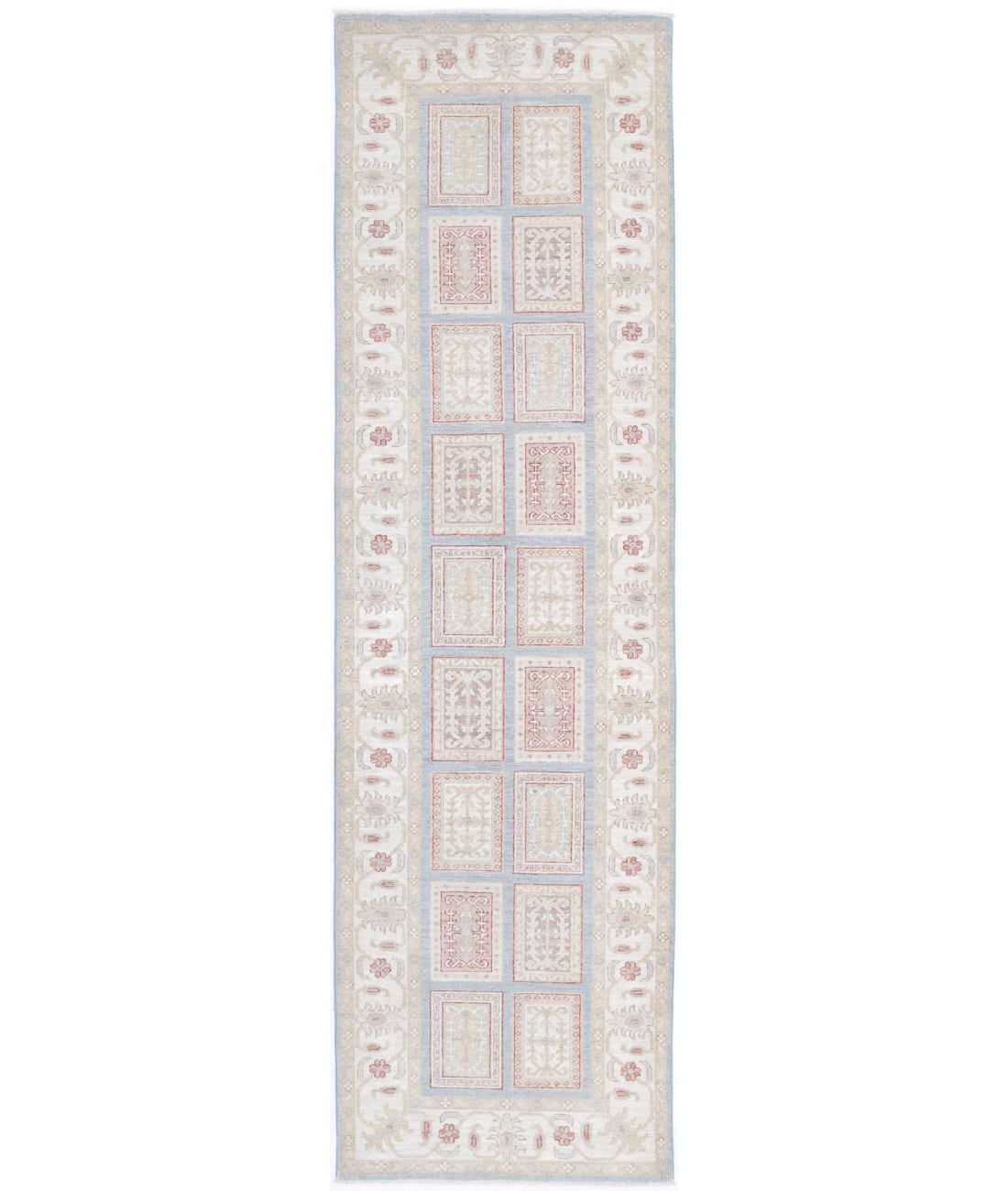 Bakhtiari 2'8'' X 9'10'' Hand-Knotted Wool Rug 2'8'' x 9'10'' (80 X 295) / Blue / Ivory