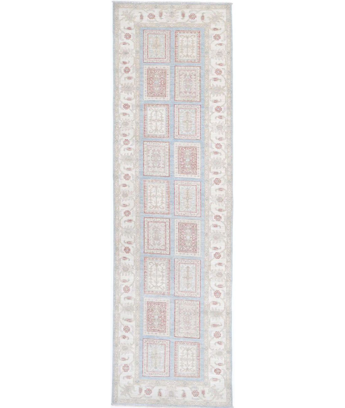 Bakhtiari 2'8'' X 10'2'' Hand-Knotted Wool Rug 2'8'' x 10'2'' (80 X 305) / Blue / Ivory