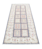 Bakhtiari 2'8'' X 8'3'' Hand-Knotted Wool Rug 2'8'' x 8'3'' (80 X 248) / Grey / Ivory