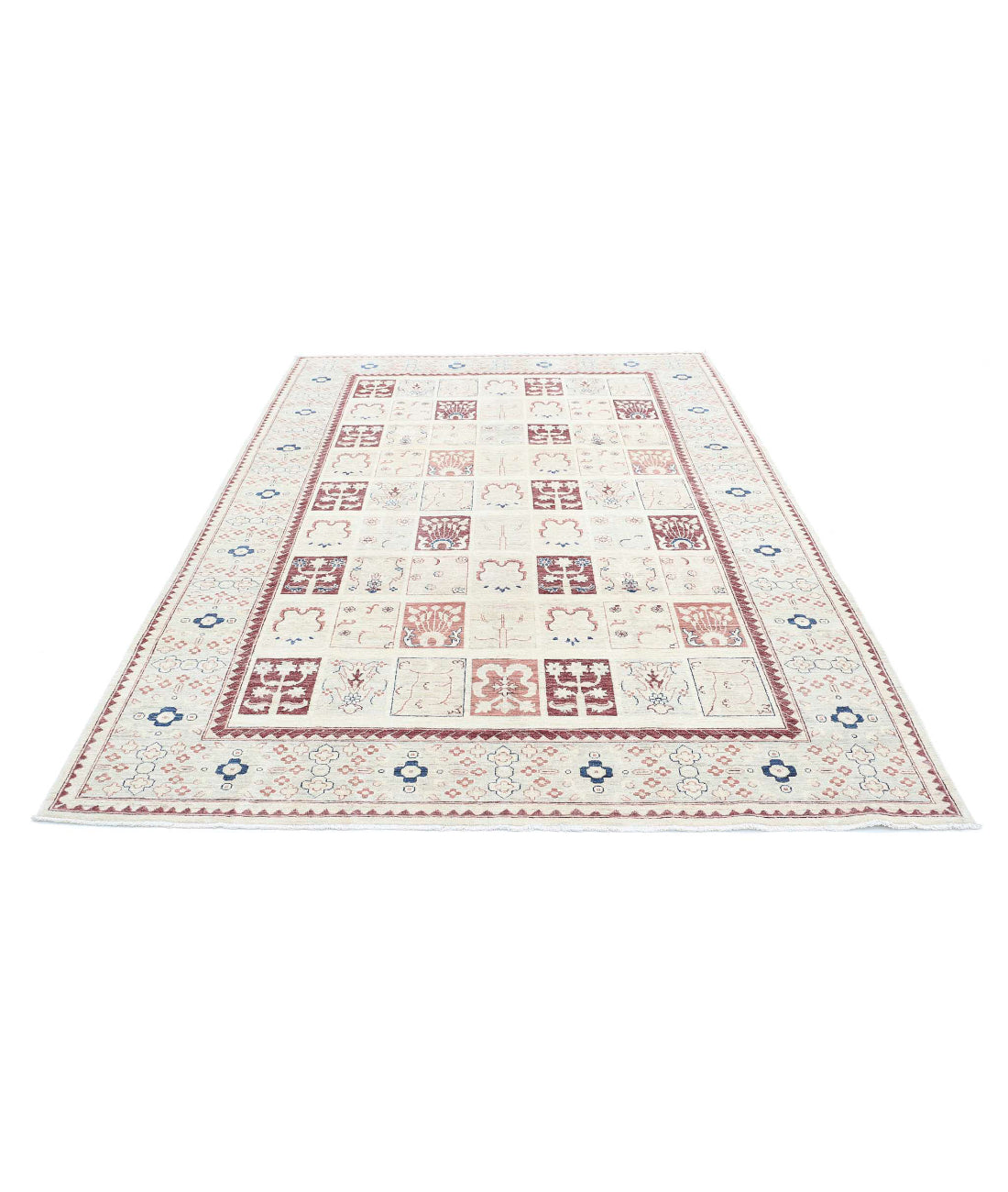 Bakhtiari 6'7'' X 9'10'' Hand-Knotted Wool Rug 6'7'' x 9'10'' (198 X 295) / Ivory / Grey