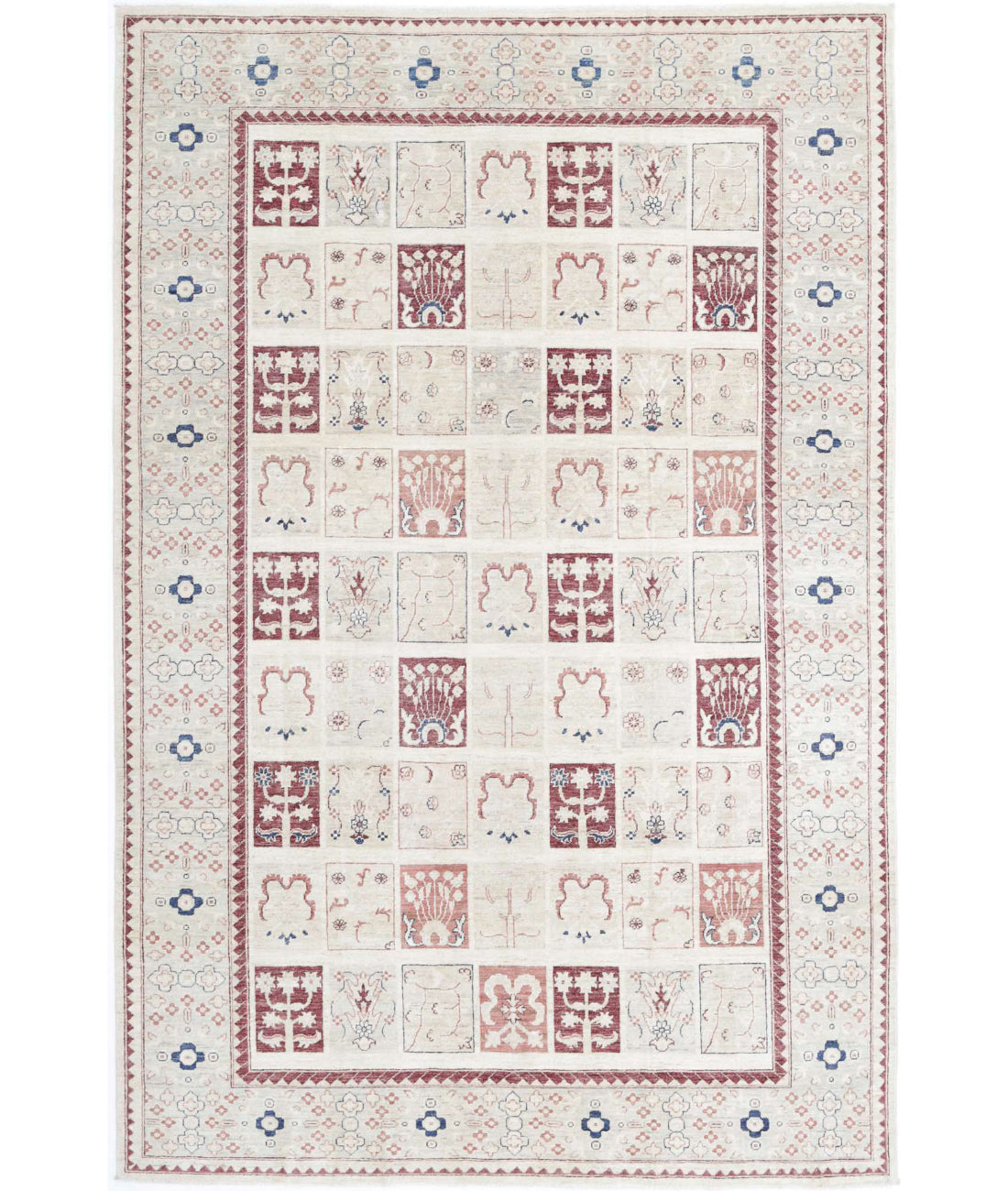 Bakhtiari 6'7'' X 9'10'' Hand-Knotted Wool Rug 6'7'' x 9'10'' (198 X 295) / Ivory / Grey