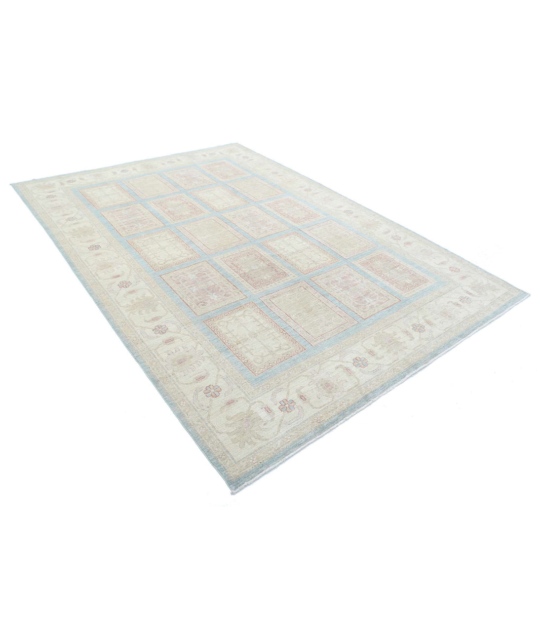 Bakhtiari 6'8'' X 9'10'' Hand-Knotted Wool Rug 6'8'' x 9'10'' (200 X 295) / Blue / Ivory