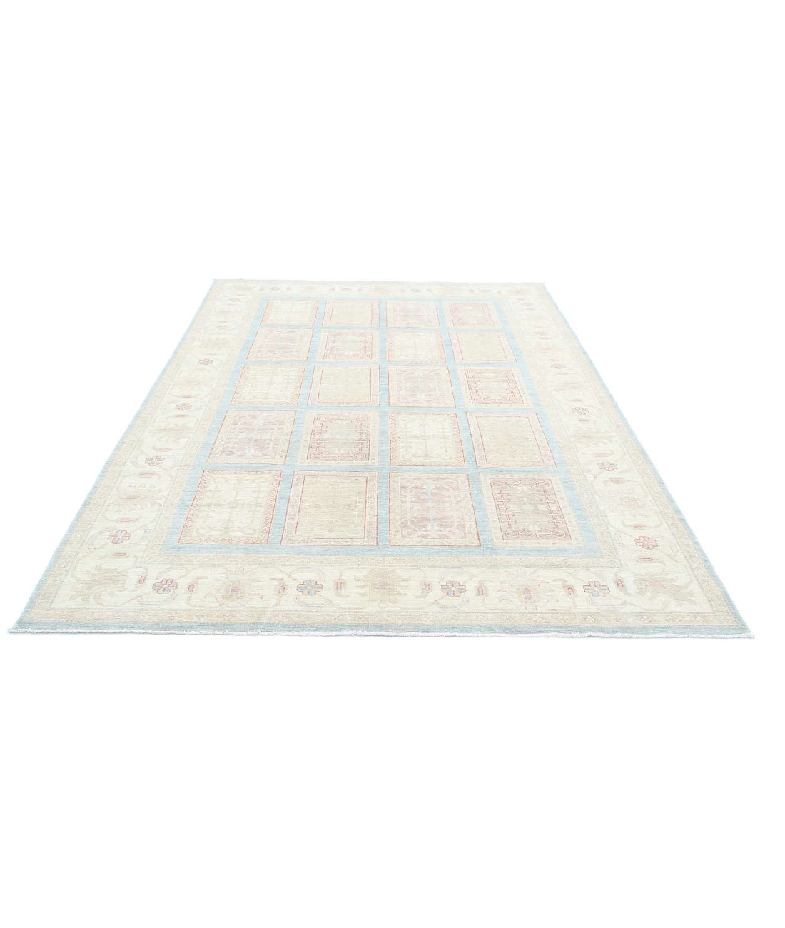 Bakhtiari 6'8'' X 9'10'' Hand-Knotted Wool Rug 6'8'' x 9'10'' (200 X 295) / Blue / Ivory