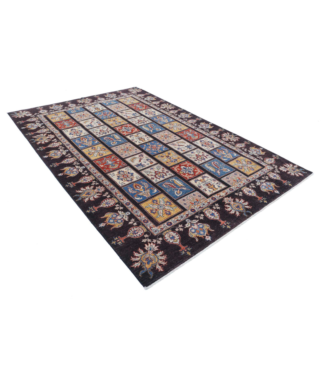 Bakhtiari 6'5'' X 9'8'' Hand-Knotted Wool Rug 6'5'' x 9'8'' (193 X 290) / Brown / Blue