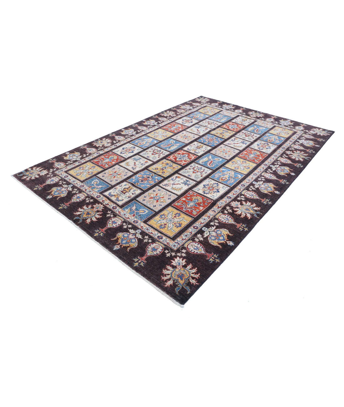 Bakhtiari 6'5'' X 9'8'' Hand-Knotted Wool Rug 6'5'' x 9'8'' (193 X 290) / Brown / Blue