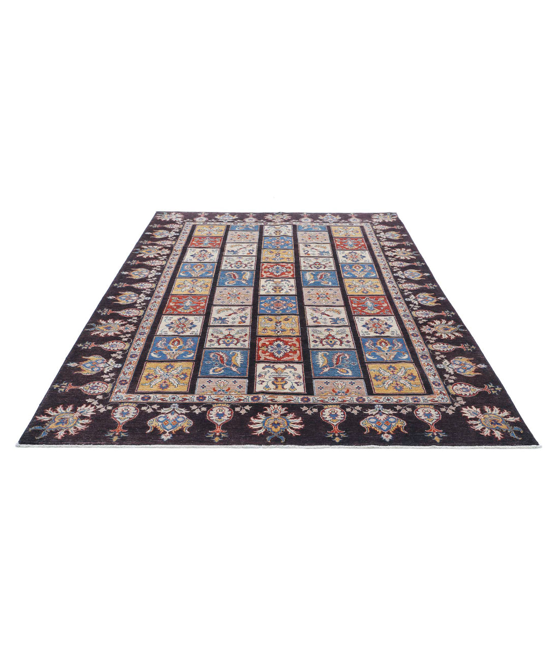 Bakhtiari 6'5'' X 9'8'' Hand-Knotted Wool Rug 6'5'' x 9'8'' (193 X 290) / Brown / Blue