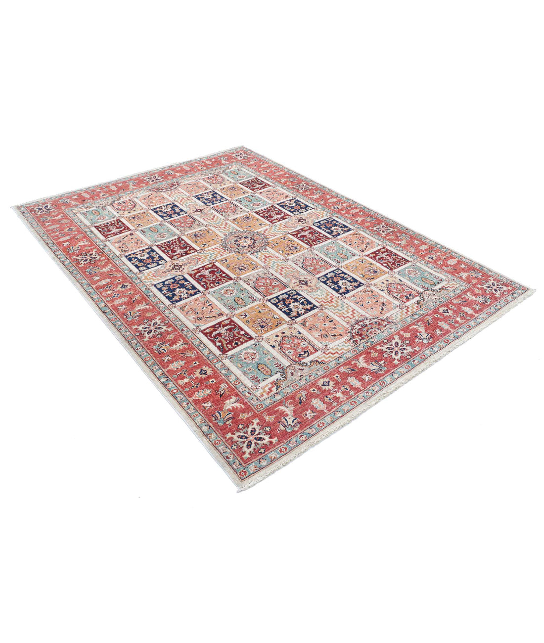 Bakhtiari 5'7'' X 7'4'' Hand-Knotted Wool Rug 5'7'' x 7'4'' (168 X 220) / Multi / Red