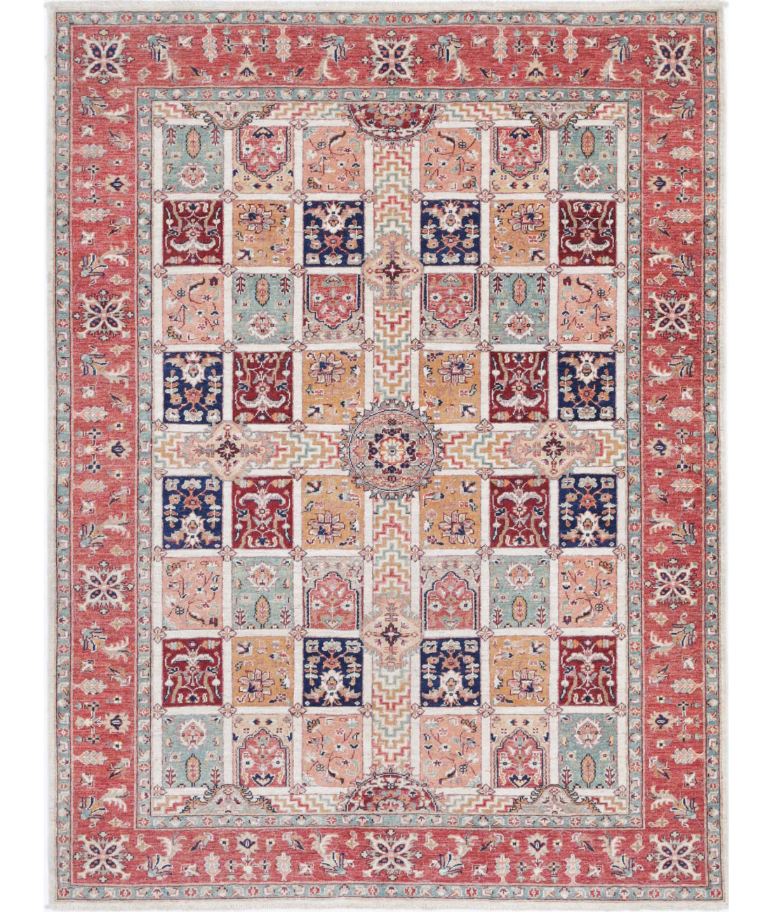 Bakhtiari 5'7'' X 7'4'' Hand-Knotted Wool Rug 5'7'' x 7'4'' (168 X 220) / Multi / Red