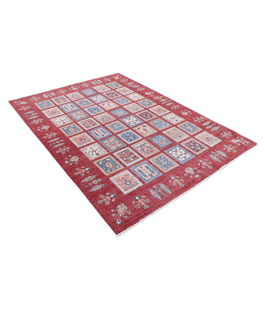 Bakhtiari 5'6'' X 7'6'' Hand-Knotted Wool Rug 5'6'' x 7'6'' (165 X 225) / Red / Red