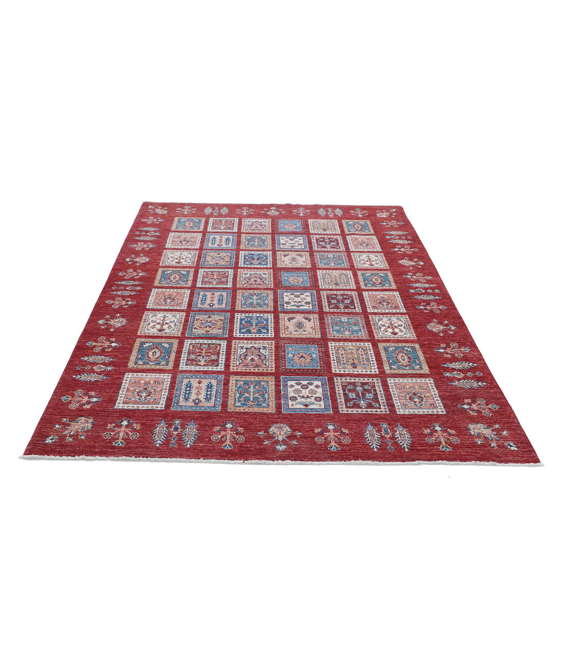 Bakhtiari 5'6'' X 7'6'' Hand-Knotted Wool Rug 5'6'' x 7'6'' (165 X 225) / Red / Red