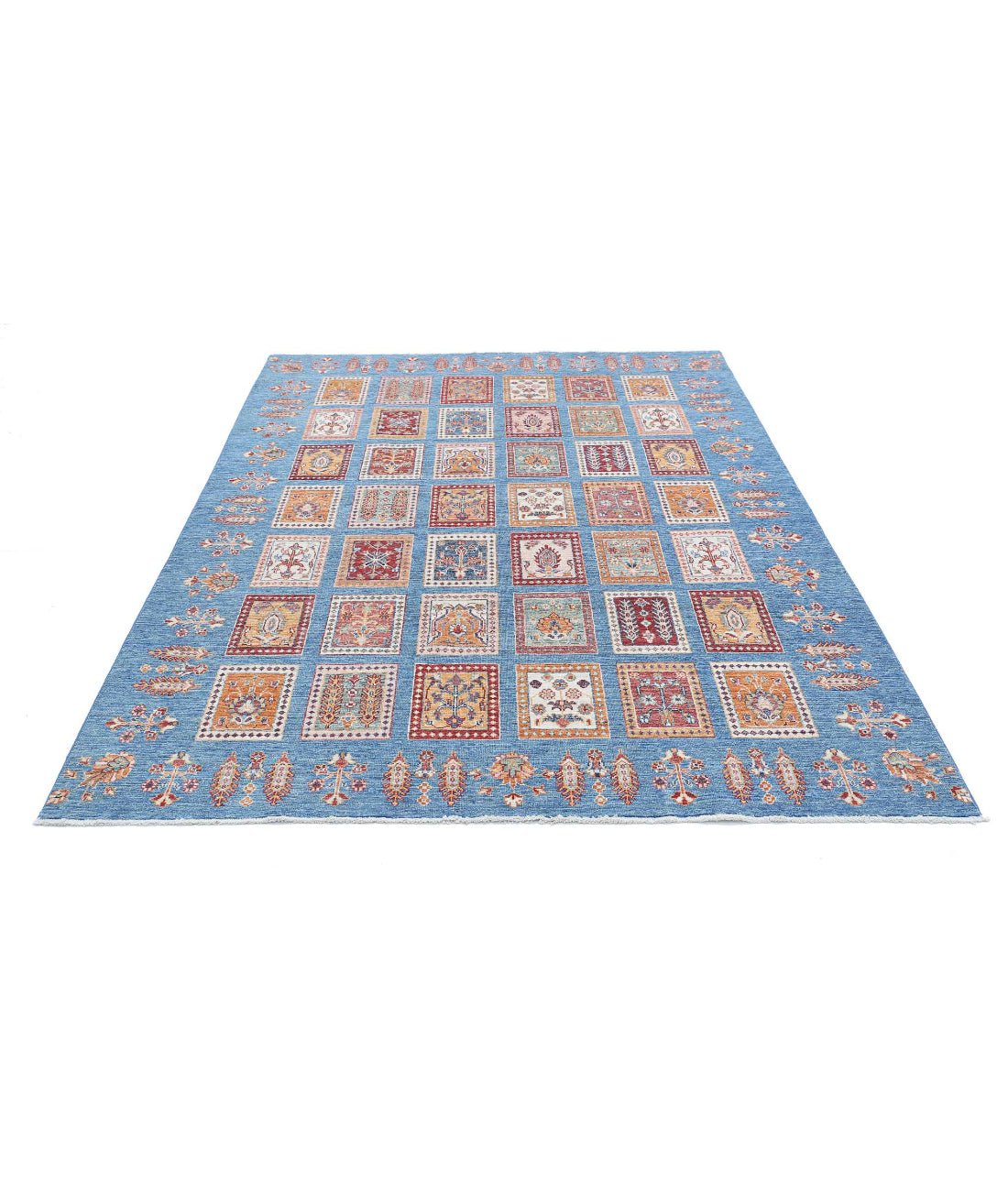 Bakhtiari 5'8'' X 7'8'' Hand-Knotted Wool Rug 5'8'' x 7'8'' (170 X 230) / Blue / Blue