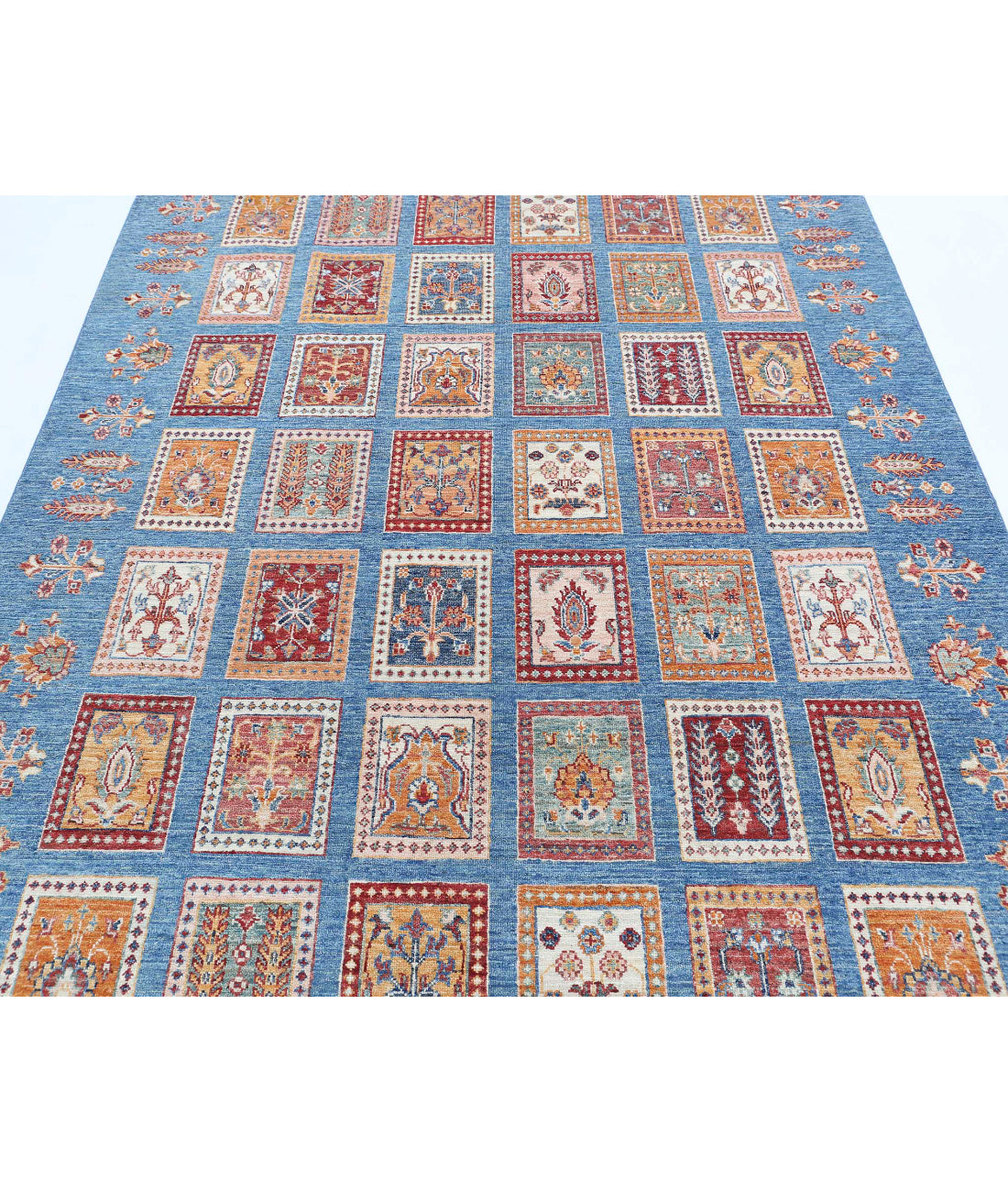 Bakhtiari 5'8'' X 7'8'' Hand-Knotted Wool Rug 5'8'' x 7'8'' (170 X 230) / Blue / Blue