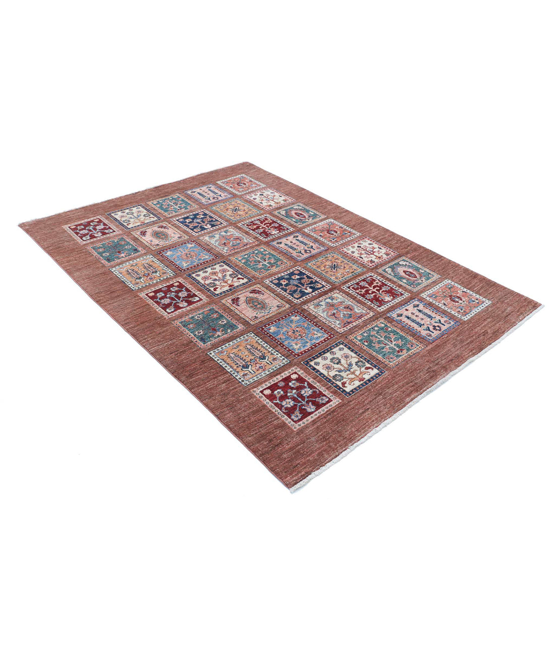 Bakhtiari 4'10'' X 6'6'' Hand-Knotted Wool Rug 4'10'' x 6'6'' (145 X 195) / Brown / Brown