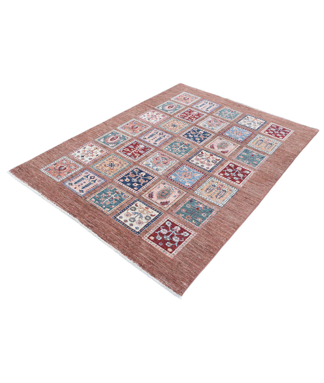 Bakhtiari 4'10'' X 6'6'' Hand-Knotted Wool Rug 4'10'' x 6'6'' (145 X 195) / Brown / Brown