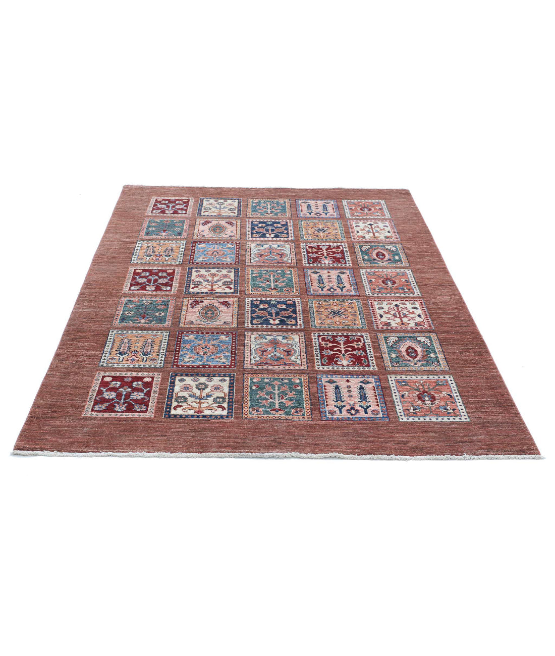 Bakhtiari 4'10'' X 6'6'' Hand-Knotted Wool Rug 4'10'' x 6'6'' (145 X 195) / Brown / Brown