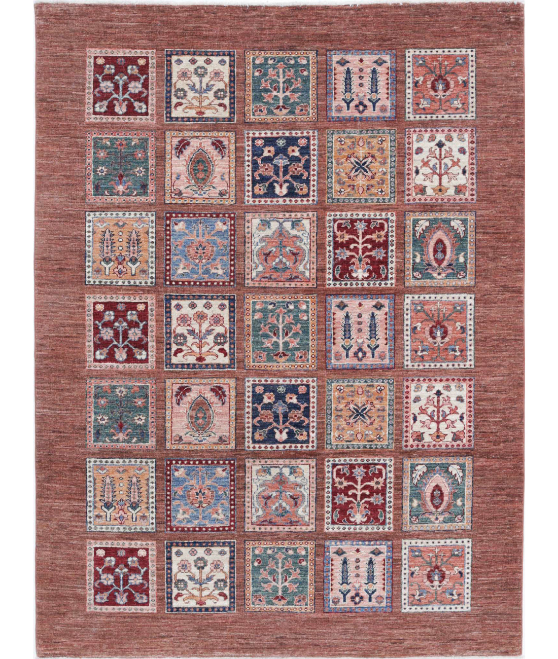 Bakhtiari 4'10'' X 6'6'' Hand-Knotted Wool Rug 4'10'' x 6'6'' (145 X 195) / Brown / Brown