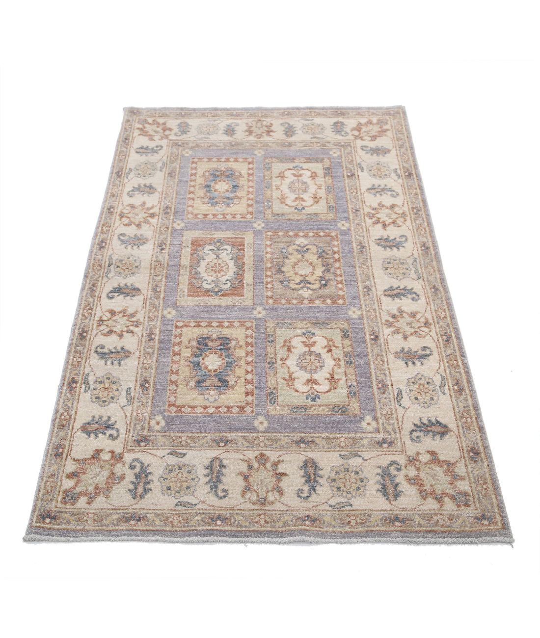 Bakhtiari 3'0'' X 5'0'' Hand-Knotted Wool Rug 3'0'' x 5'0'' (90 X 150) / Grey / Ivory