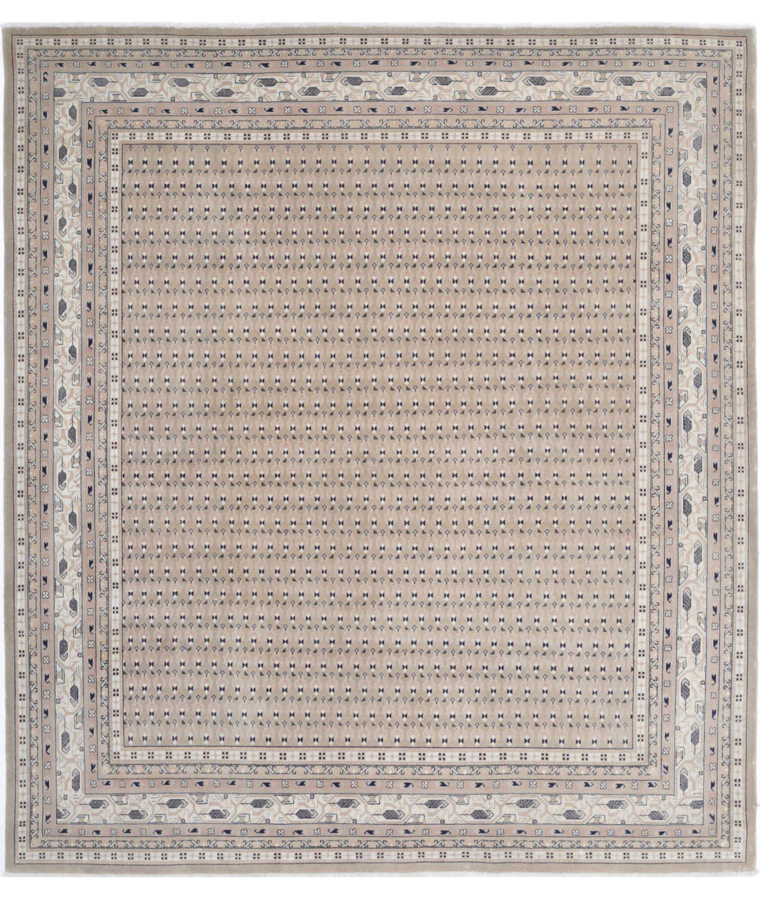 Mir-Saraband 7'8'' X 8'7'' Hand-Knotted Wool Rug 7'8'' x 8'7'' (230 X 258) / Taupe / Grey