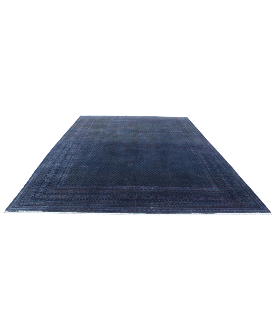 Overdye 9'9'' X 13'3'' Hand-Knotted Wool Rug 9'9'' x 13'3'' (293 X 398) / Blue / Blue