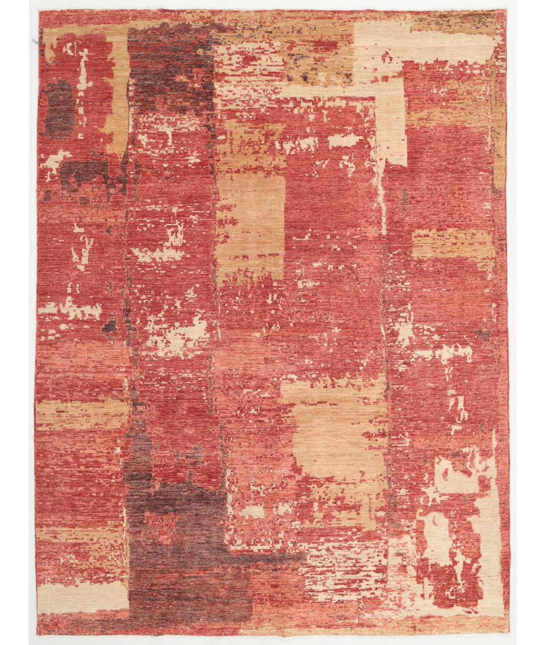 Hand Knotted Abstract Wool Rug 8' 10" X 11' 9" 8' 10" X 11' 9" (269 X 358) / Red / Rust