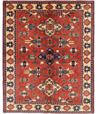 Afghan 4' 10" X 6' 3" Hand-Knotted Wool Rug 4' 10" X 6' 3" (147 X 191) / Rust / Beige