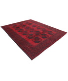 Afghan 8' 2" X 10' 11" Hand-Knotted Wool Rug 8' 2" X 10' 11" (249 X 333) / Red / Black