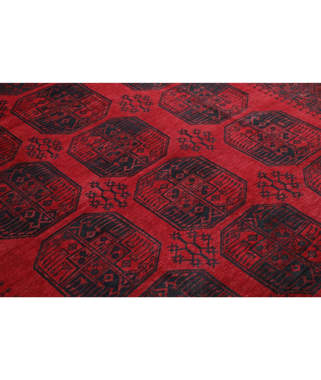 Afghan 8' 2" X 10' 11" Hand-Knotted Wool Rug 8' 2" X 10' 11" (249 X 333) / Red / Black