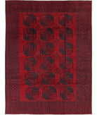 Afghan 8' 2" X 10' 11" Hand-Knotted Wool Rug 8' 2" X 10' 11" (249 X 333) / Red / Black