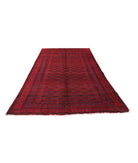 Afghan 6' 2" X 11' 0" Hand-Knotted Wool Rug 6' 2" X 11' 0" (188 X 335) / Red / Blue