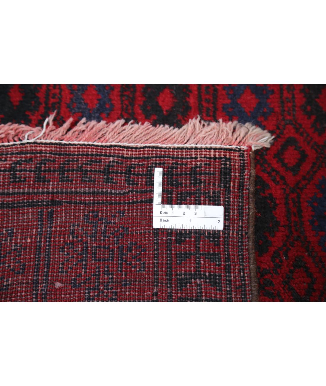 Afghan 6' 2" X 11' 0" Hand-Knotted Wool Rug 6' 2" X 11' 0" (188 X 335) / Red / Blue