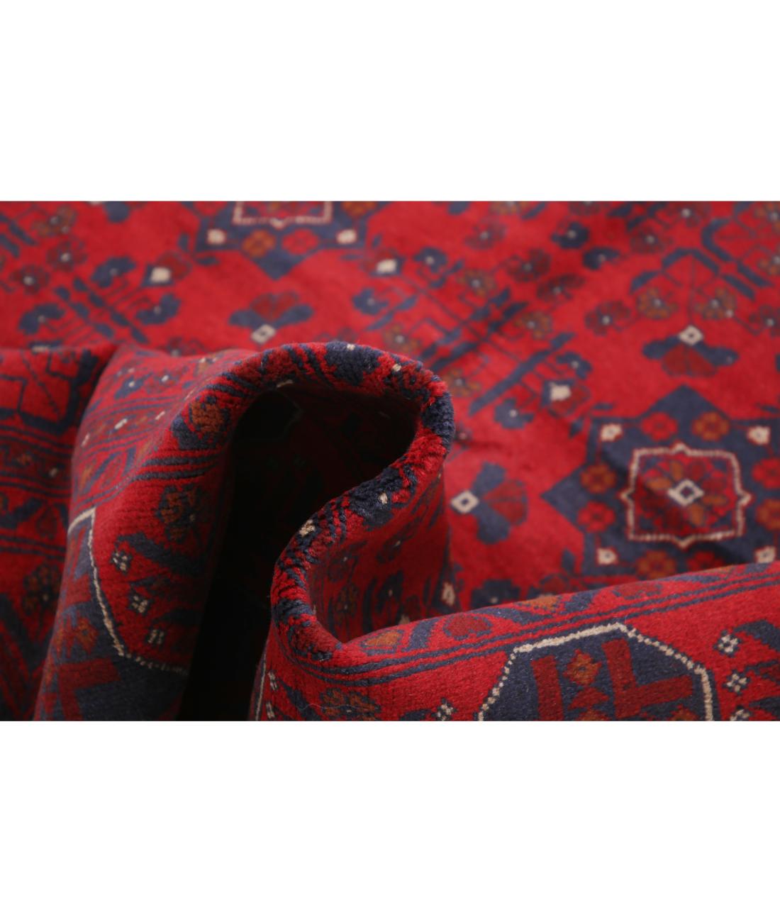 Afghan 4' 10" X 6' 4" Hand-Knotted Wool Rug 4' 10" X 6' 4" (147 X 193) / Red / Blue