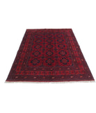 Afghan 4' 11" X 6' 4" Hand-Knotted Wool Rug 4' 11" X 6' 4" (150 X 193) / Red / Blue