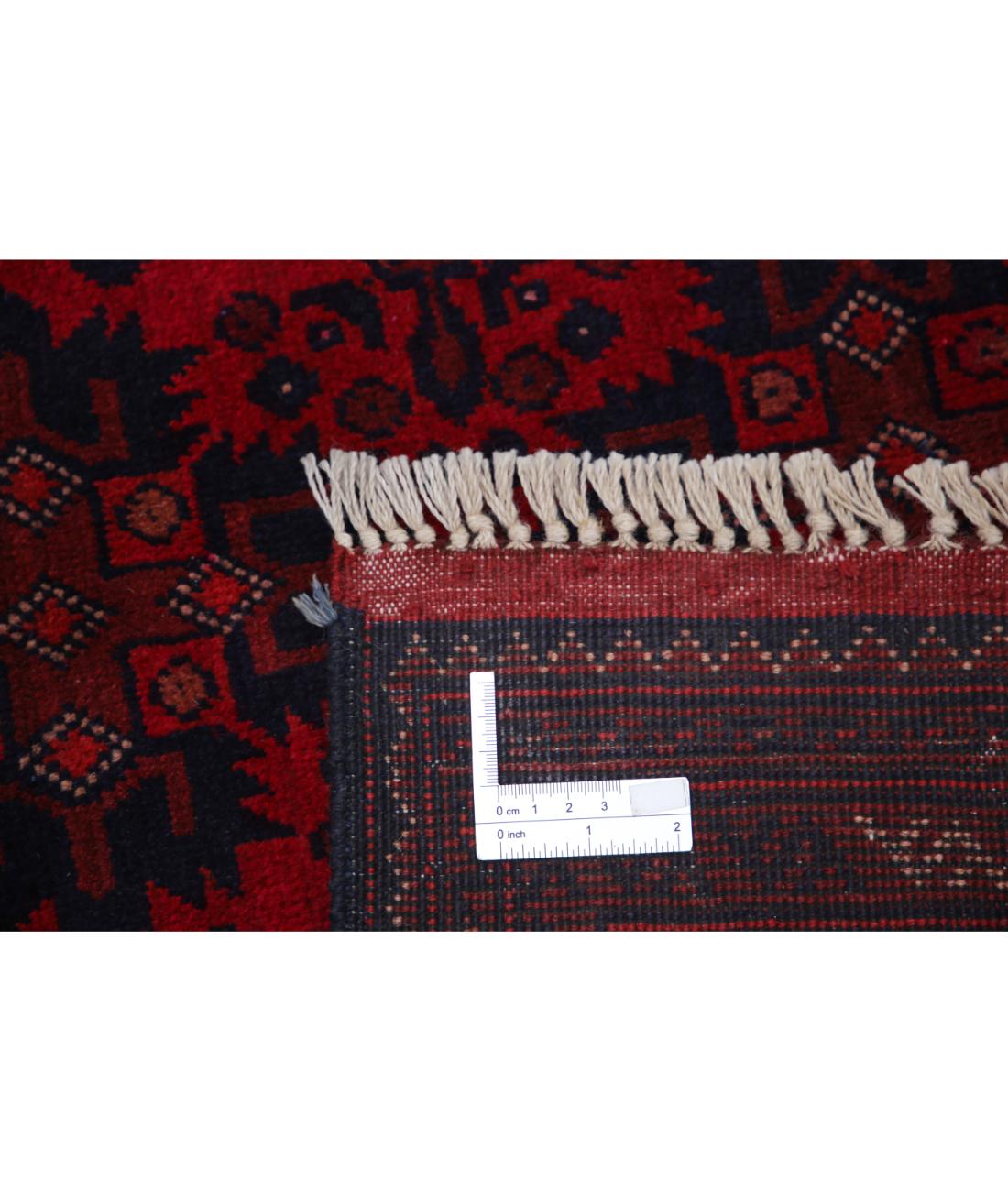 Afghan 4' 11" X 6' 4" Hand-Knotted Wool Rug 4' 11" X 6' 4" (150 X 193) / Red / Blue