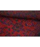 Afghan 4' 10" X 6' 4" Hand-Knotted Wool Rug 4' 10" X 6' 4" (147 X 193) / Red / Blue