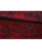 Afghan 4' 2" X 6' 4" Hand-Knotted Wool Rug 4' 2" X 6' 4" (127 X 193) / Red / Blue