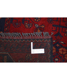 Afghan 4' 2" X 6' 4" Hand-Knotted Wool Rug 4' 2" X 6' 4" (127 X 193) / Red / Blue