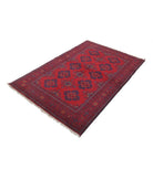 Afghan 4' 1" X 6' 1" Hand-Knotted Wool Rug 4' 1" X 6' 1" (124 X 185) / Red / Blue