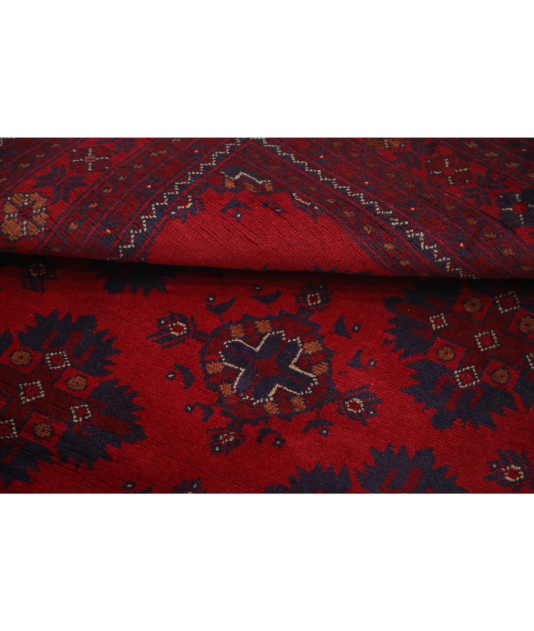 Afghan 4' 1" X 6' 1" Hand-Knotted Wool Rug 4' 1" X 6' 1" (124 X 185) / Red / Blue