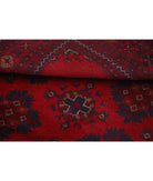 Afghan 4' 1" X 6' 1" Hand-Knotted Wool Rug 4' 1" X 6' 1" (124 X 185) / Red / Blue