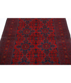 Afghan 4' 3" X 6' 4" Hand-Knotted Wool Rug 4' 3" X 6' 4" (130 X 193) / Red / Blue