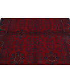 Afghan 4' 2" X 6' 5" Hand-Knotted Wool Rug 4' 2" X 6' 5" (127 X 196) / Red / Blue