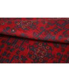 Afghan 4' 2" X 6' 5" Hand-Knotted Wool Rug 4' 2" X 6' 5" (127 X 196) / Red / Blue