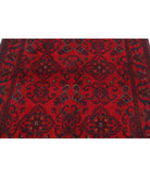 Afghan 4' 2" X 6' 4" Hand-Knotted Wool Rug 4' 2" X 6' 4" (127 X 193) / Red / Blue