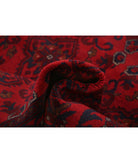 Afghan 4' 2" X 6' 4" Hand-Knotted Wool Rug 4' 2" X 6' 4" (127 X 193) / Red / Blue