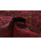 Afghan 4' 0" X 6' 4" Hand-Knotted Wool Rug 4' 0" X 6' 4" (122 X 193) / Red / Blue